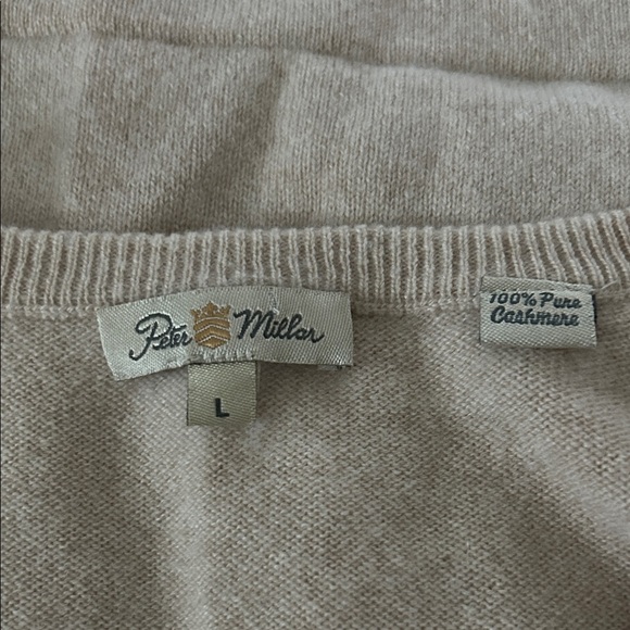 Peter Millar Luxurious Oat Beige π―% Cashmere Sweater **Size L** πΈπΈ - Picture 3 of 6